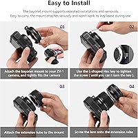 Vista 6 de NEEWER Lente gran angular compatible con cámara Sony ZV1, 2 en 1 HD gran angular de 0.709 in y lente adicional macro 10x con tubo de extensión, Negro