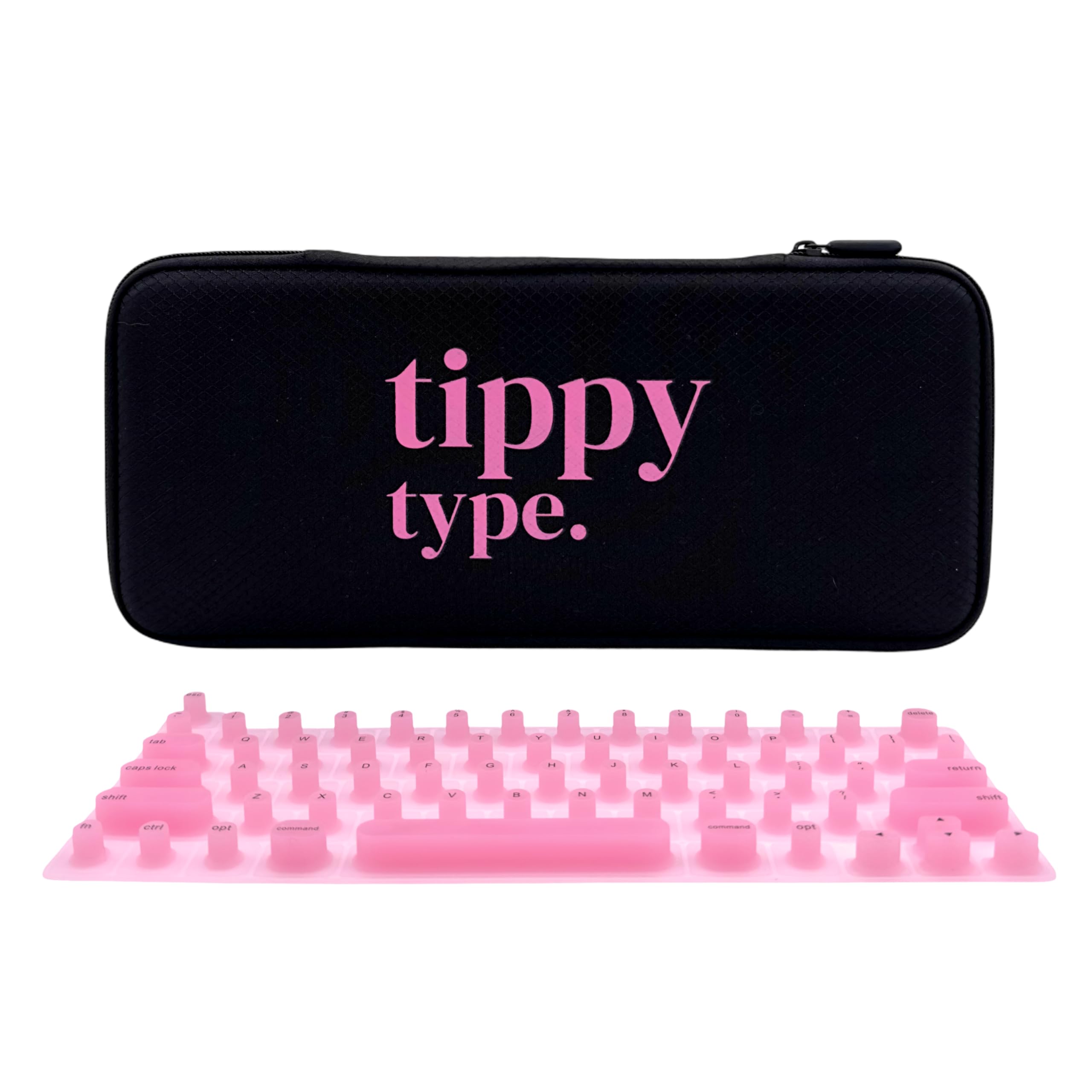 TIPPY TYPE Raised Keyboard Cover for Long Nails Silicone - The Original - Comfortable Typing, Quiet, Nail Protection - Compatible with Apple Devices (Cotton Candy Pink)-image-1