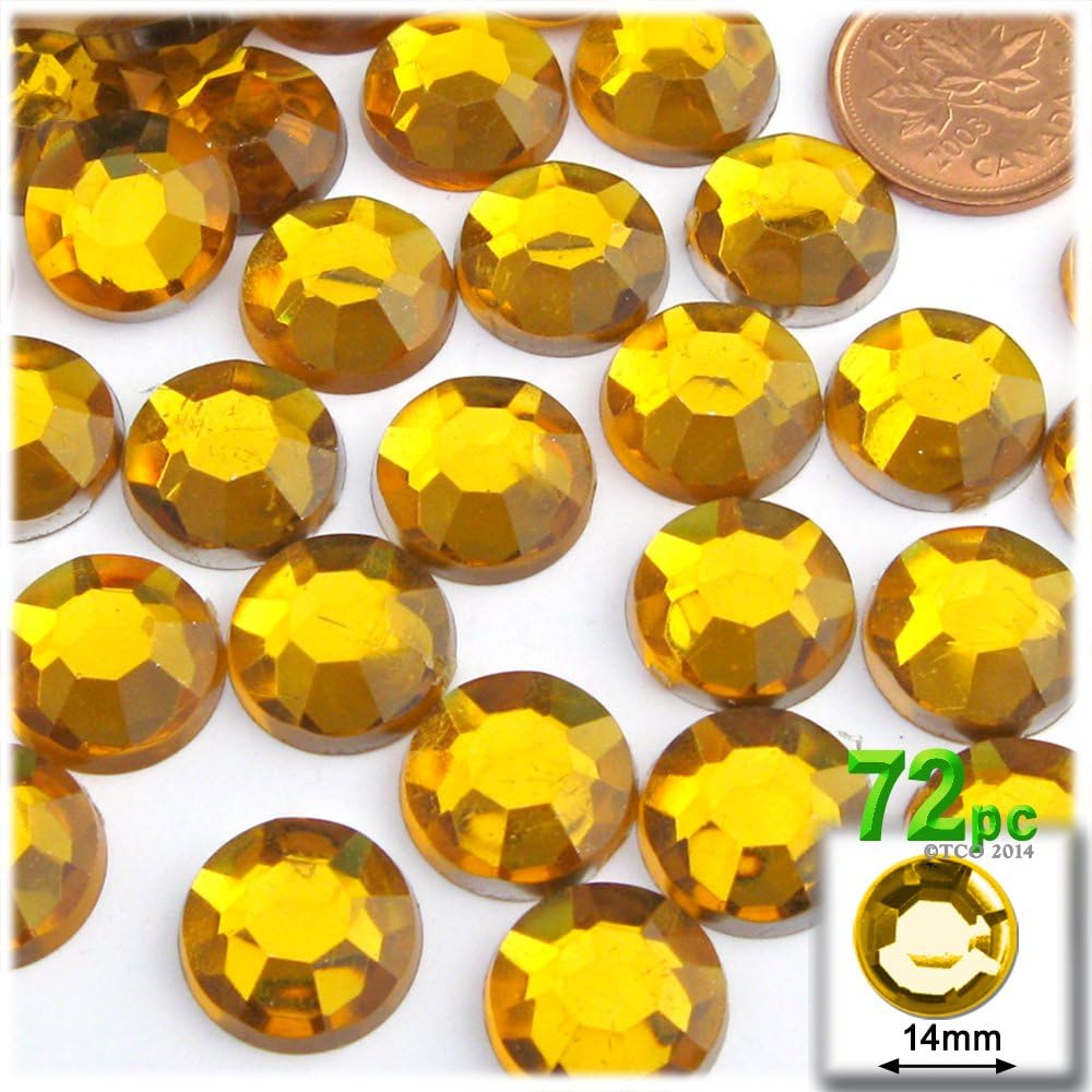The Crafts Outlet72pc Rhinestones Round 14mm - Flatback Golden Yellow