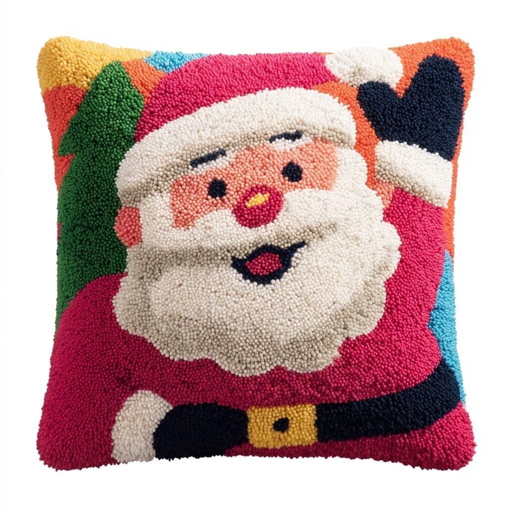 Henypt Latch Hook Pillow Case Kits, Santa Claus