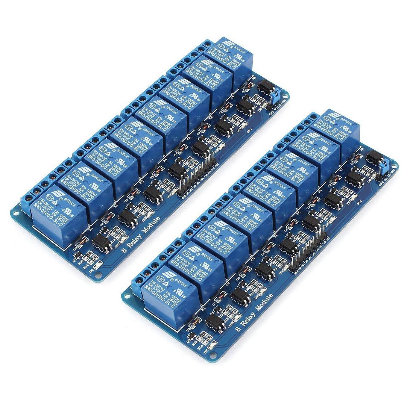 Buy 2 Packs Relay Module 8 Channel DC 12V with Optocoupler Arduino UNO ...