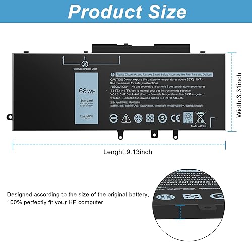 Miniatura 3 de BND GJKNX - Batería de repuesto para Dell Latitude 5480 5580 5280 5288 5488 5590 5591 5490 5491 5495 E5480 E5580 E5490 E5590 Precision 15 3520 3