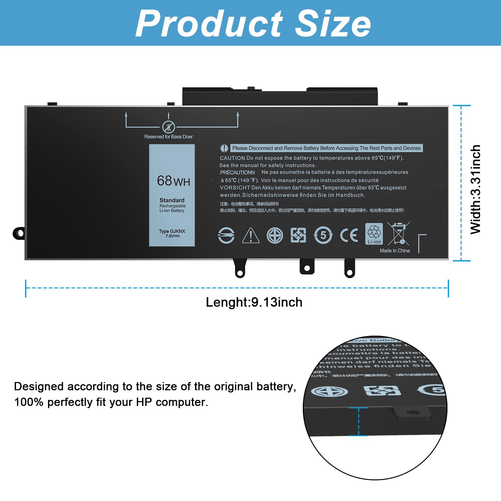 Green Cell 93FTF GJKNX 451-BBZG 083XPC Batteria Per Dell Latitude 5280 5290 5480