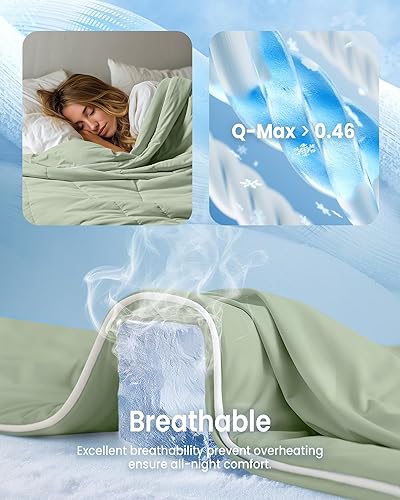 Miniatura 62 de Edredón refrescante tamaño Queen, manta transpirable para personas que duermen con calor y sudores nocturnos, Q-Max> 0.46 Tech, ropa de cama ligera