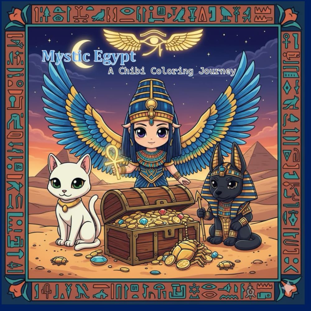 Mystic Egypt: A Chibi Coloring Journey