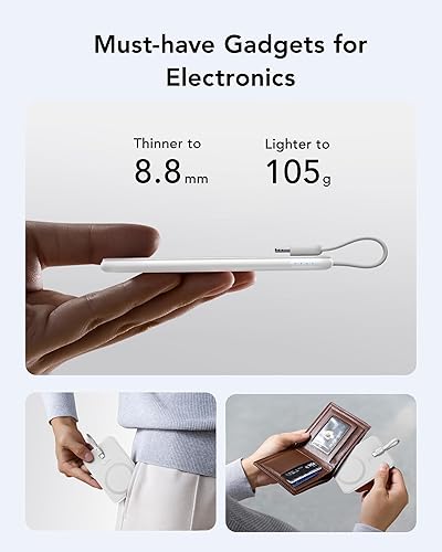 Miniatura 4 de VEEKTOMX Cargador portátil delgado, batería ligera de 5000 mAh con cable integrado para iPhone, batería ultrafina compatible con iPhone