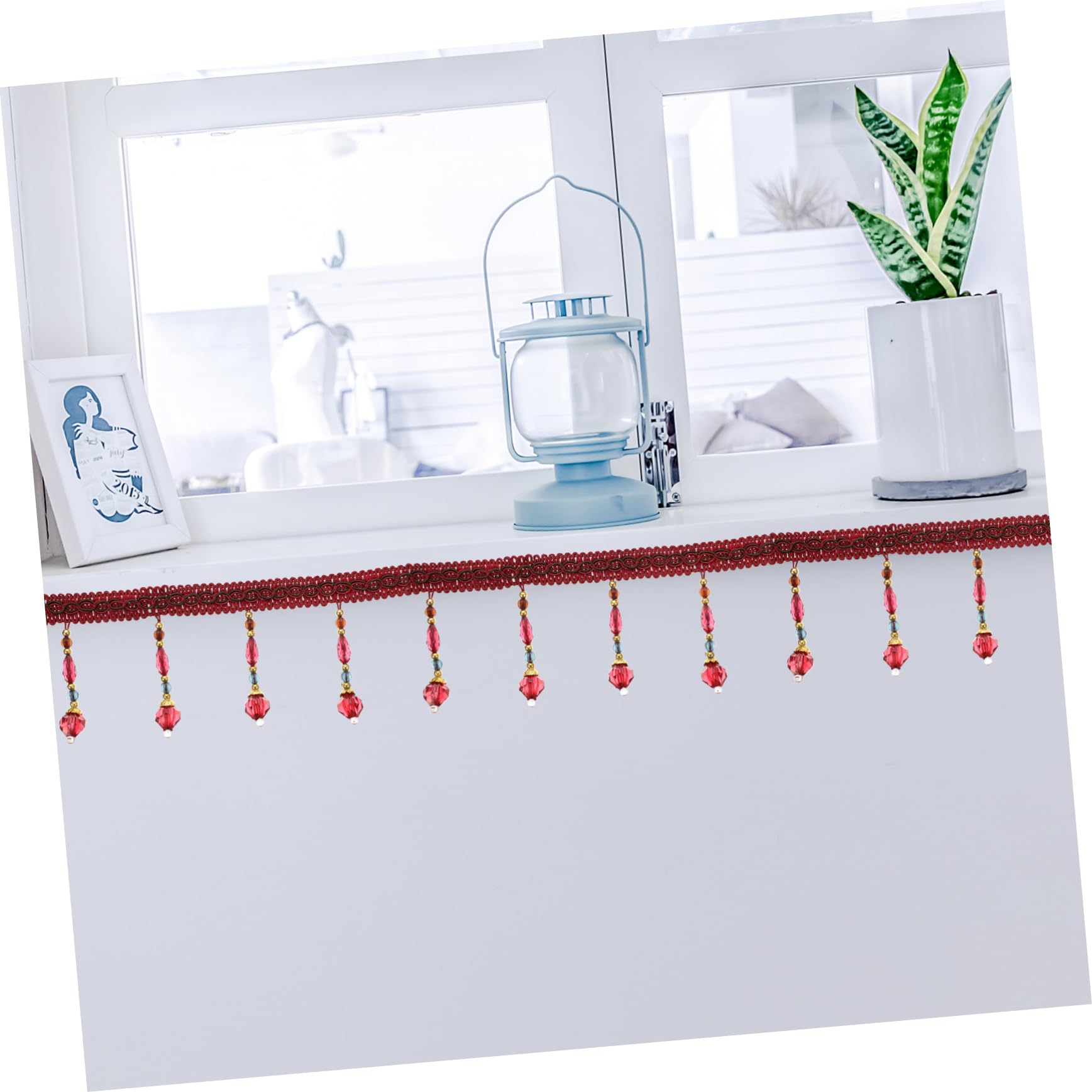OSALADI Frange à Perles pour Rideaux Accessoire Décoratif pour Rideaux DIY Mètres