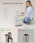 SONGMICS 5-Tier Slim Sloping Shoe Rack, Plastic Shoe Organiser, 24.5 x 28.4 x 102.5 cm, Customizable, Easy Assembly, Space Saving, for Small Spaces, Hallway, Closet, Gray ULPC049GZ01