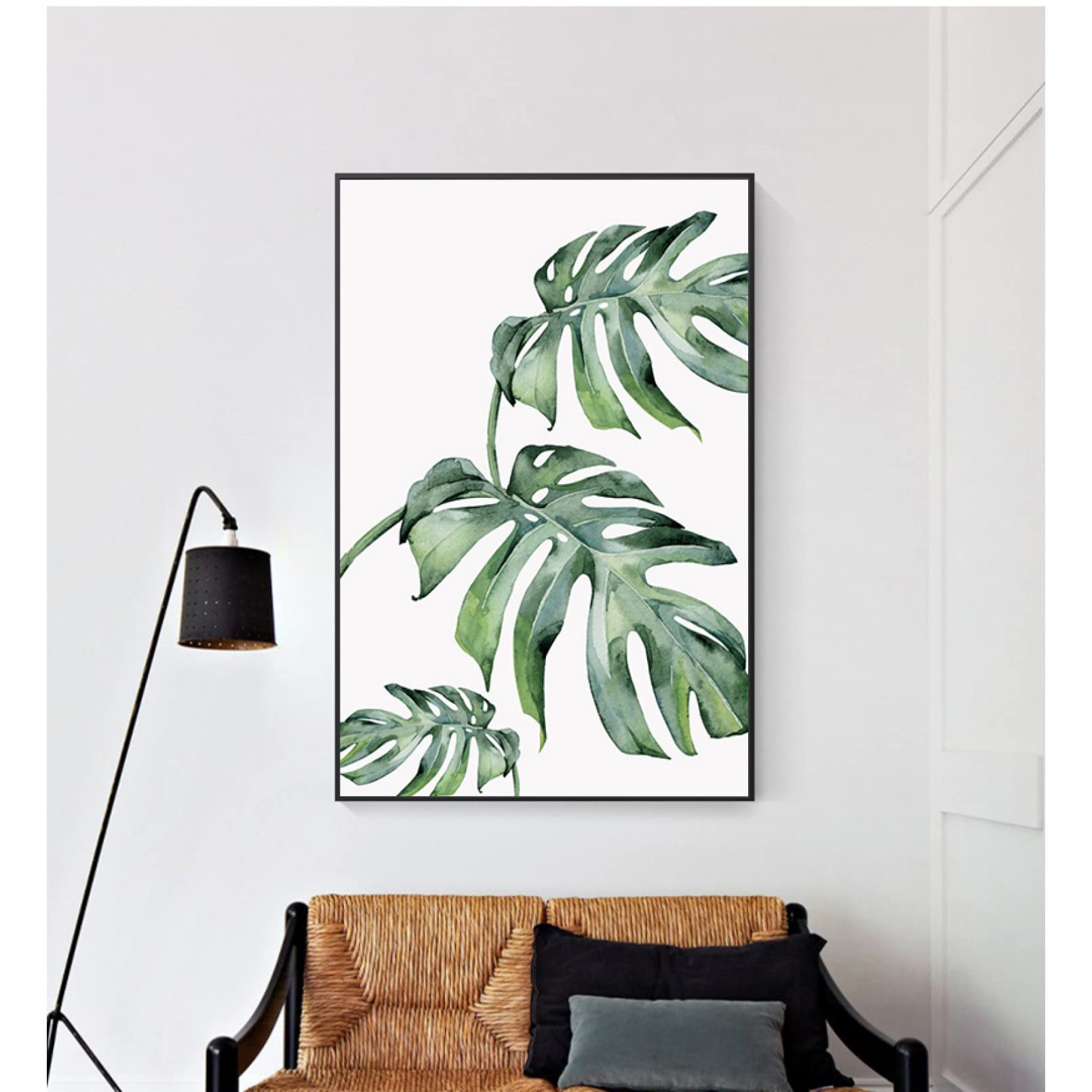 Carteles nórdicos Elim de planta verde: el lienzo decorativo ideal para un salón lleno de calma