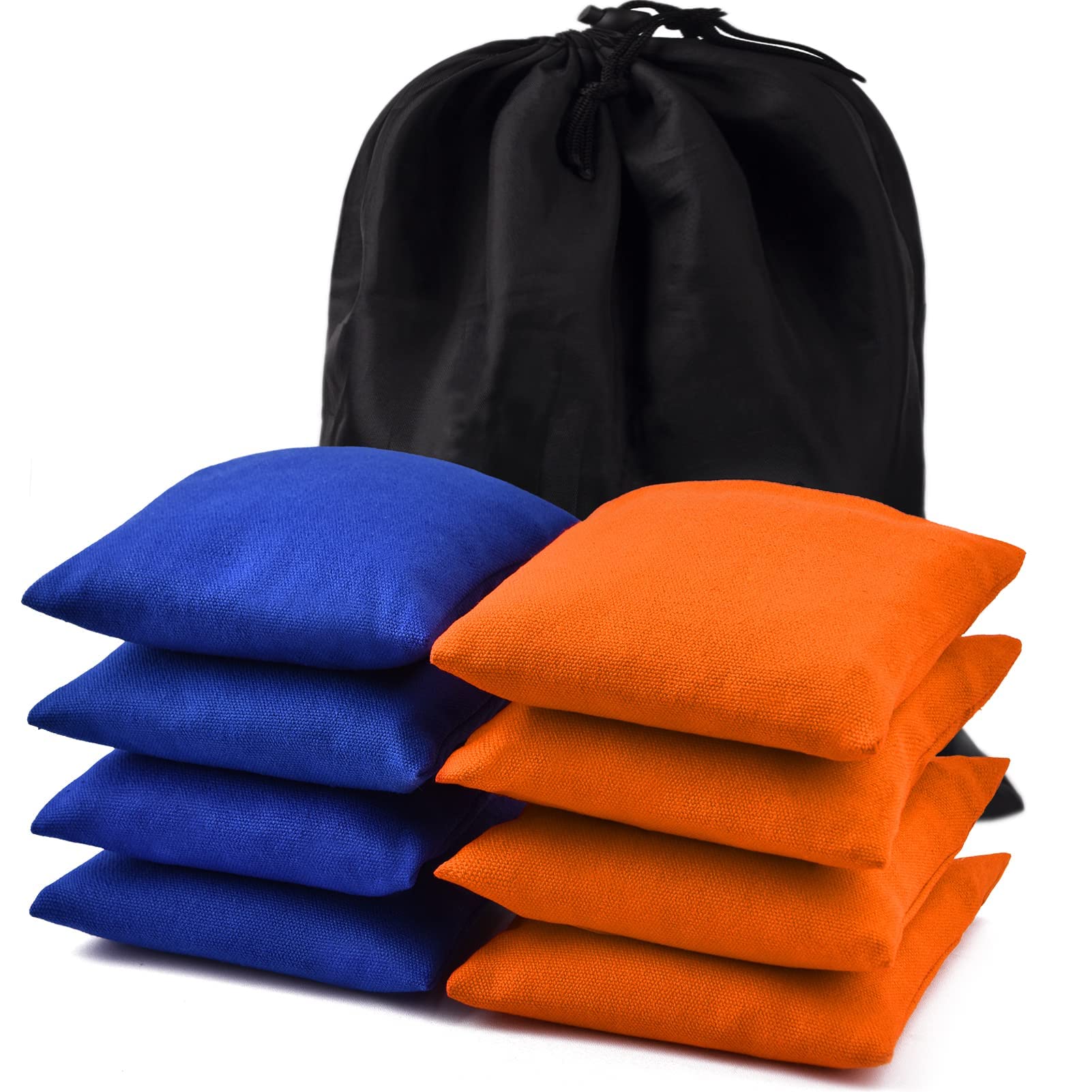 Set of 8 Regulation Cornhole Bags Double Sided, Weather Resistant Bean Bags for Cornhole Toss Game, Corn Hole Beans Bags with Tote Bag