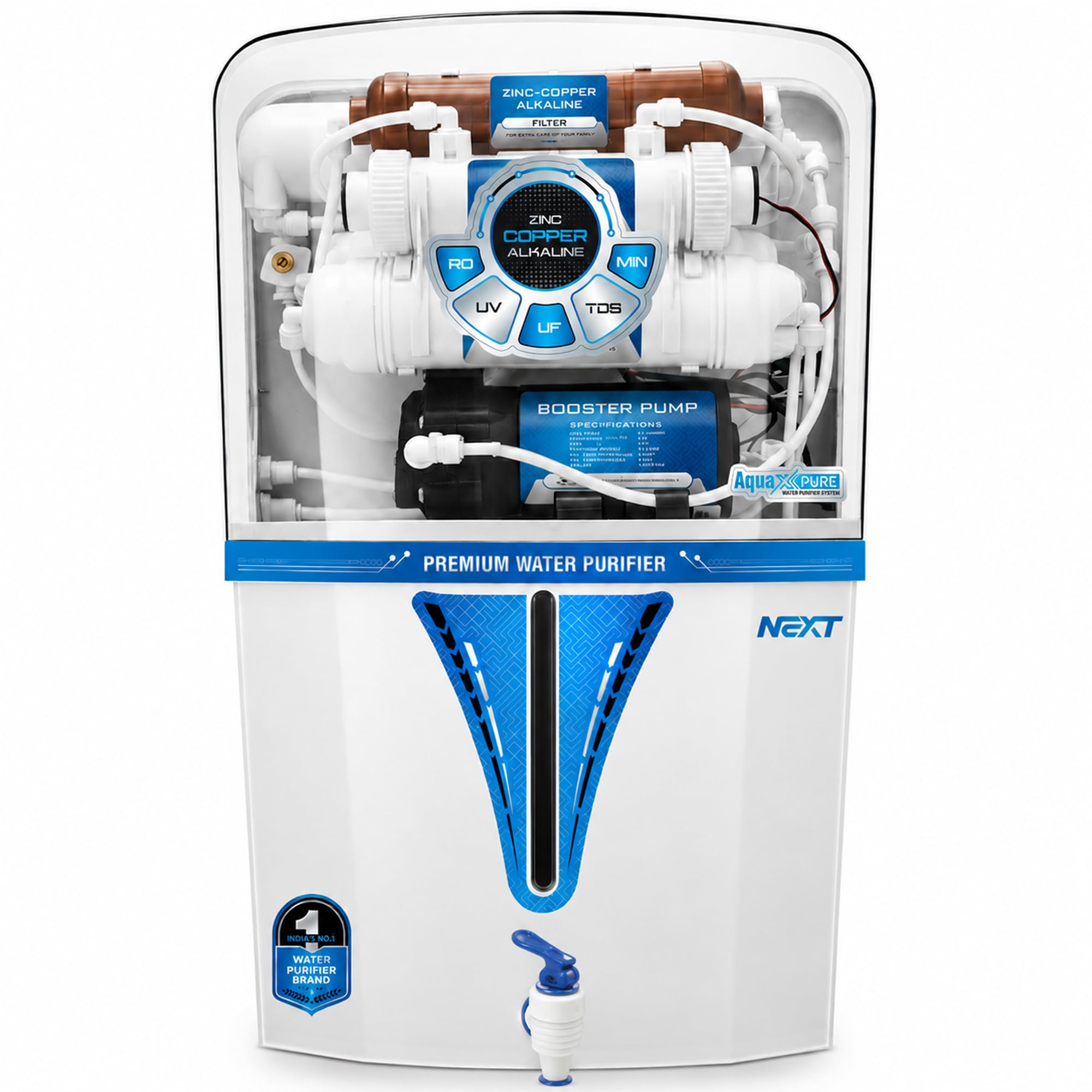 Aqua Fresh RO Domestic Water Purifier (Next) Original | RO+ LED UV+ ORC COPPER & ALKALINE+ HIGH TDS MEMBRANE+ TDS CONTROL | 12L Storage Capacity | 20 Liters Per Hour Purification-image-35