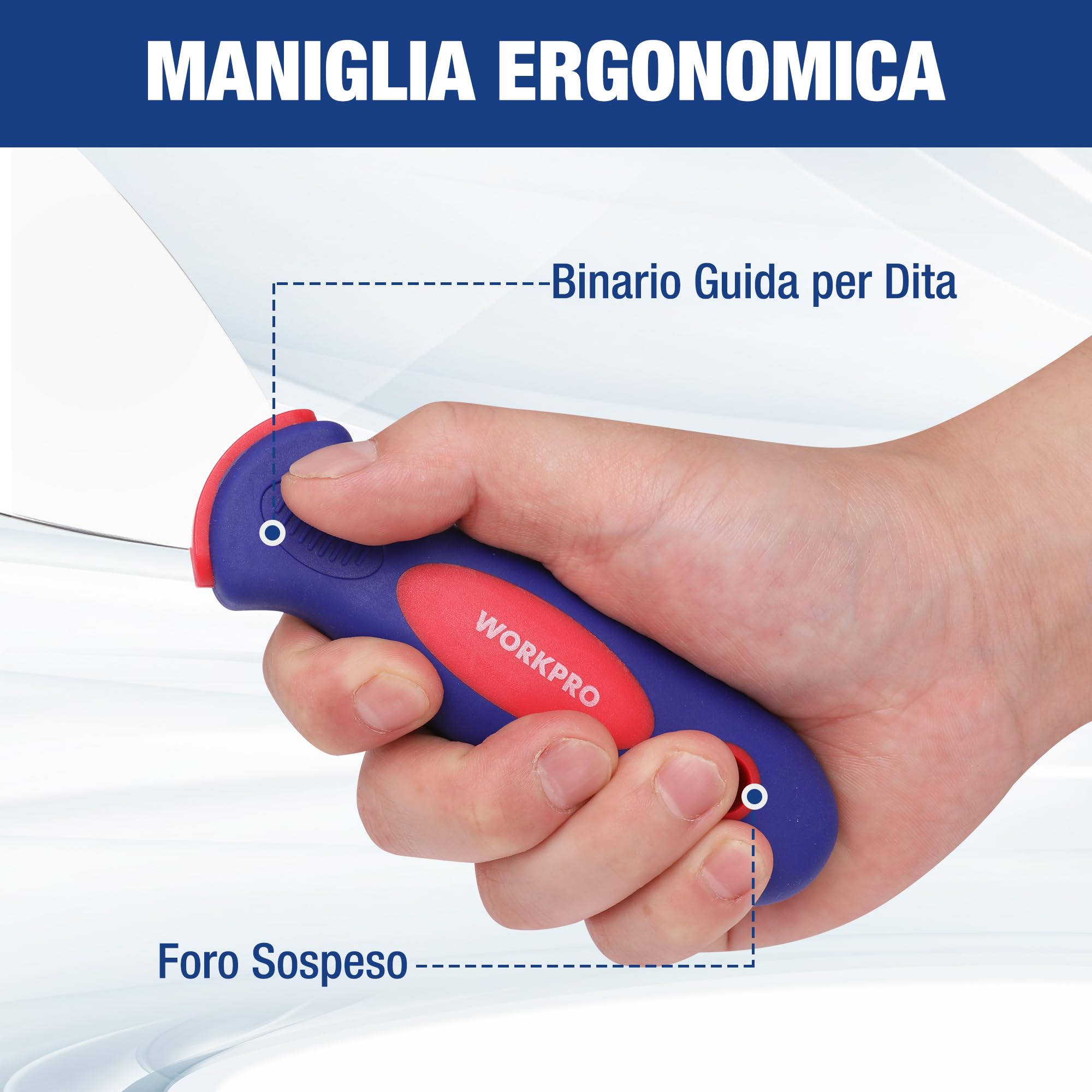 WORKRPO Set Spatole 4 Pezzi in Acciaio Inossidabile 38mm 76mm 100mm 150mm