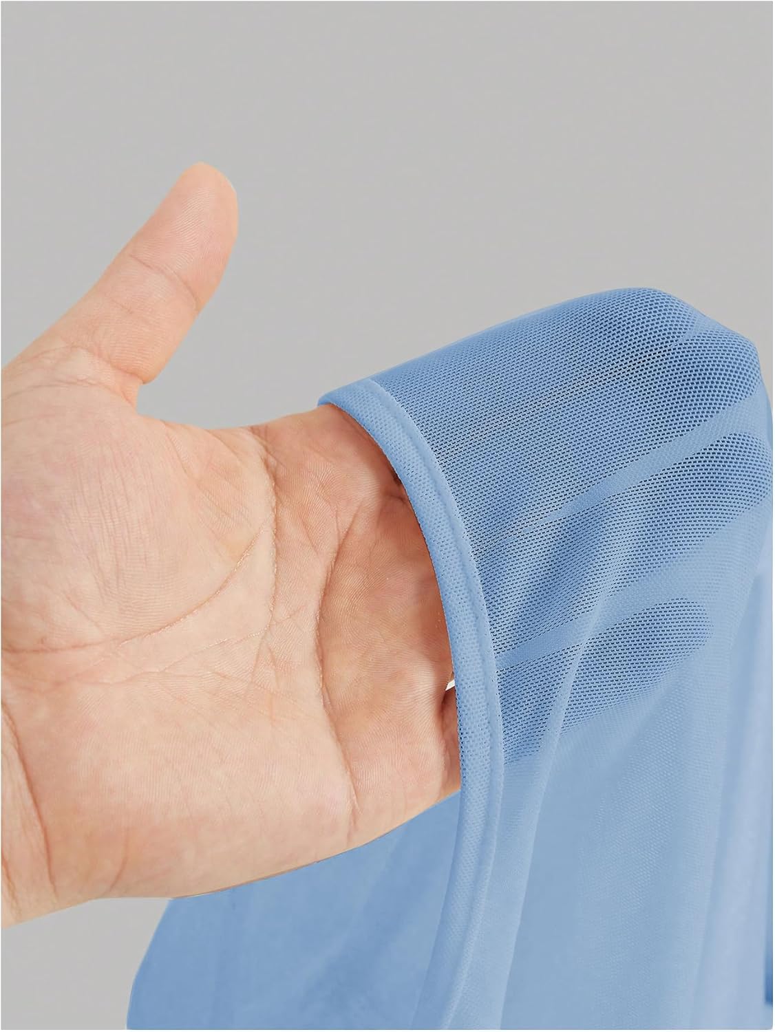 Floerns Girls Bell Long Sleeve Square Neck Asymmetrical Hem Mesh Ruched Crop Tops Tees - Image 2