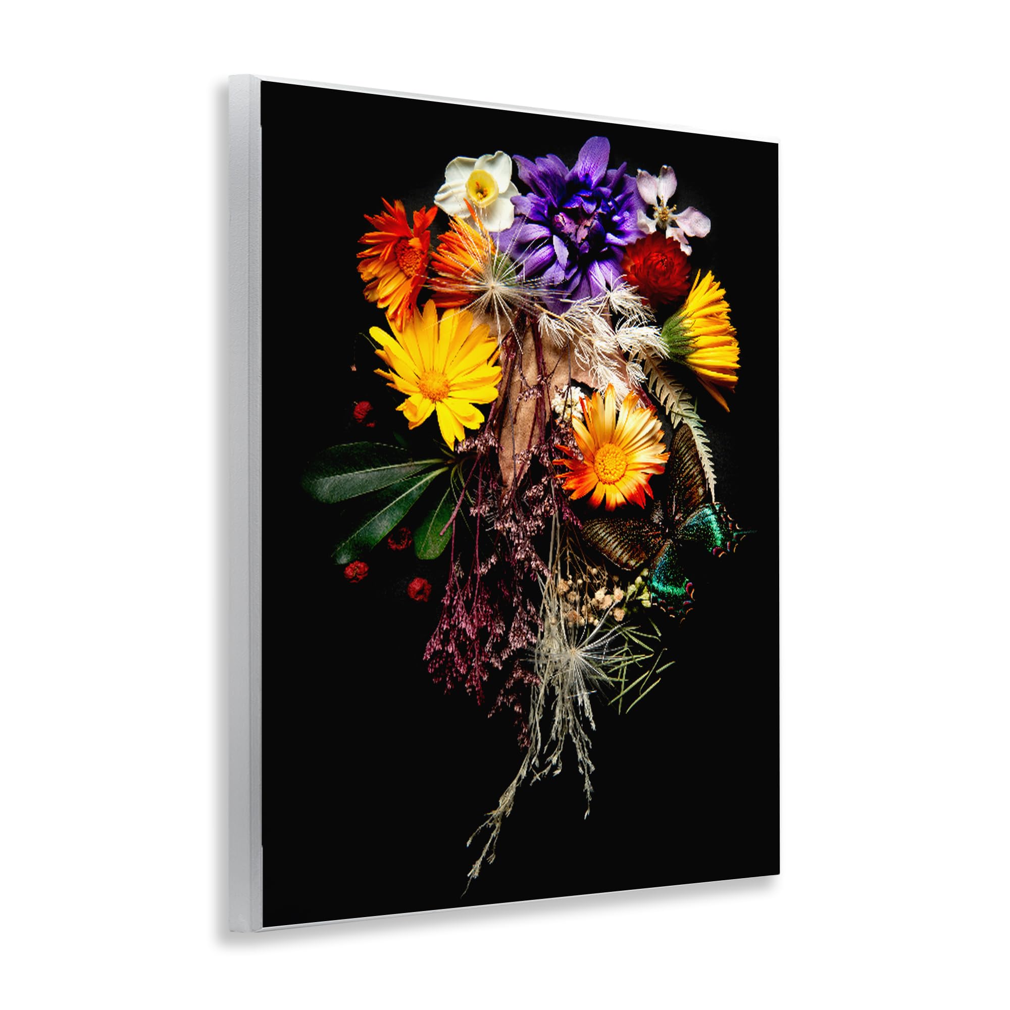 Placa de pared con diseño de mariposa floral de 11 x 14 pulgadas