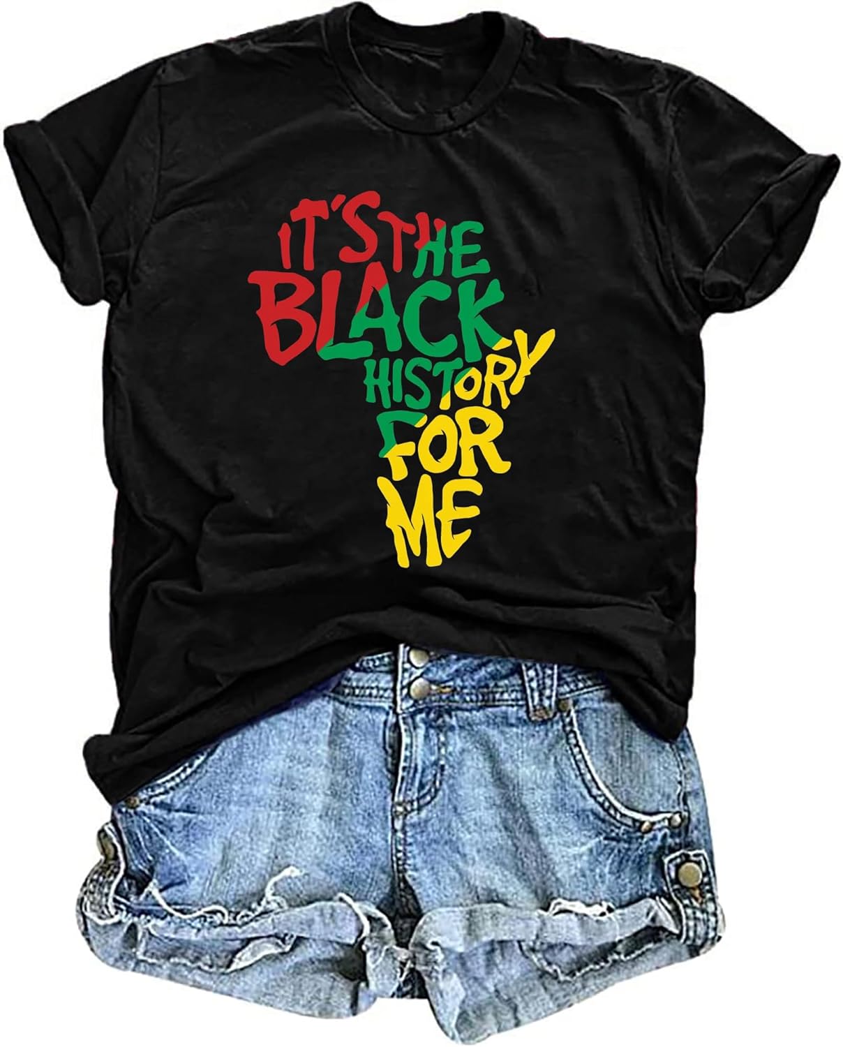 Black History Shirts for Women: Women Black History Month T-Shirts African American Shirt I Am Black Funny Graphic Tops
