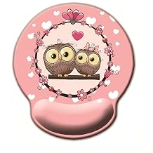 Non Slip Mouse Pad Wrist Rest for Office, Gaming,Computer, Laptop & Mac - Durable & Comfortable & Lightweight for Easy Typing & Memory Foam Pain Relief-Ergonomic Support Cute Owl