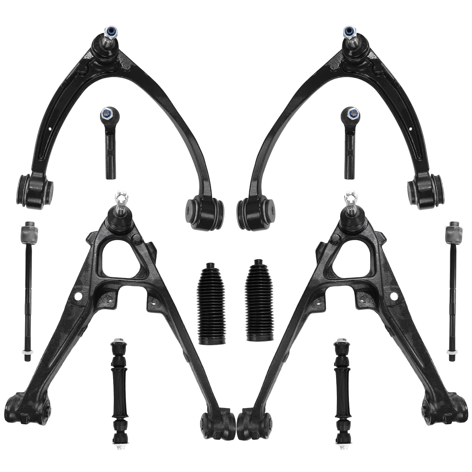 Photo 1 of [Heavily Used] HAWK BROTHER 12pcs Front Suspension Upper Lower Control Arm Sway Bar Link Tie Rod Boot Replacement for 2007-14 Chevy Tahoe Silverado 1500 GMC Sierra 1500 Yukon XL1500 Suburban 1500 Avalanche Escalade