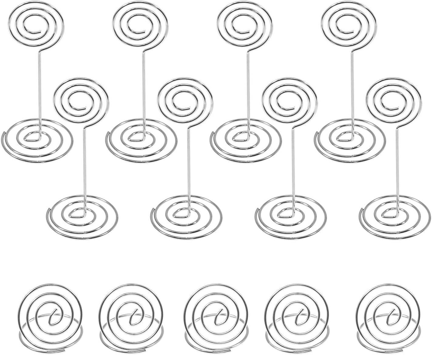 Waycreat Table Number Holders Name Card Holders Memo Clip Table Card Menu Holder Silver Tone, 15 Pieces