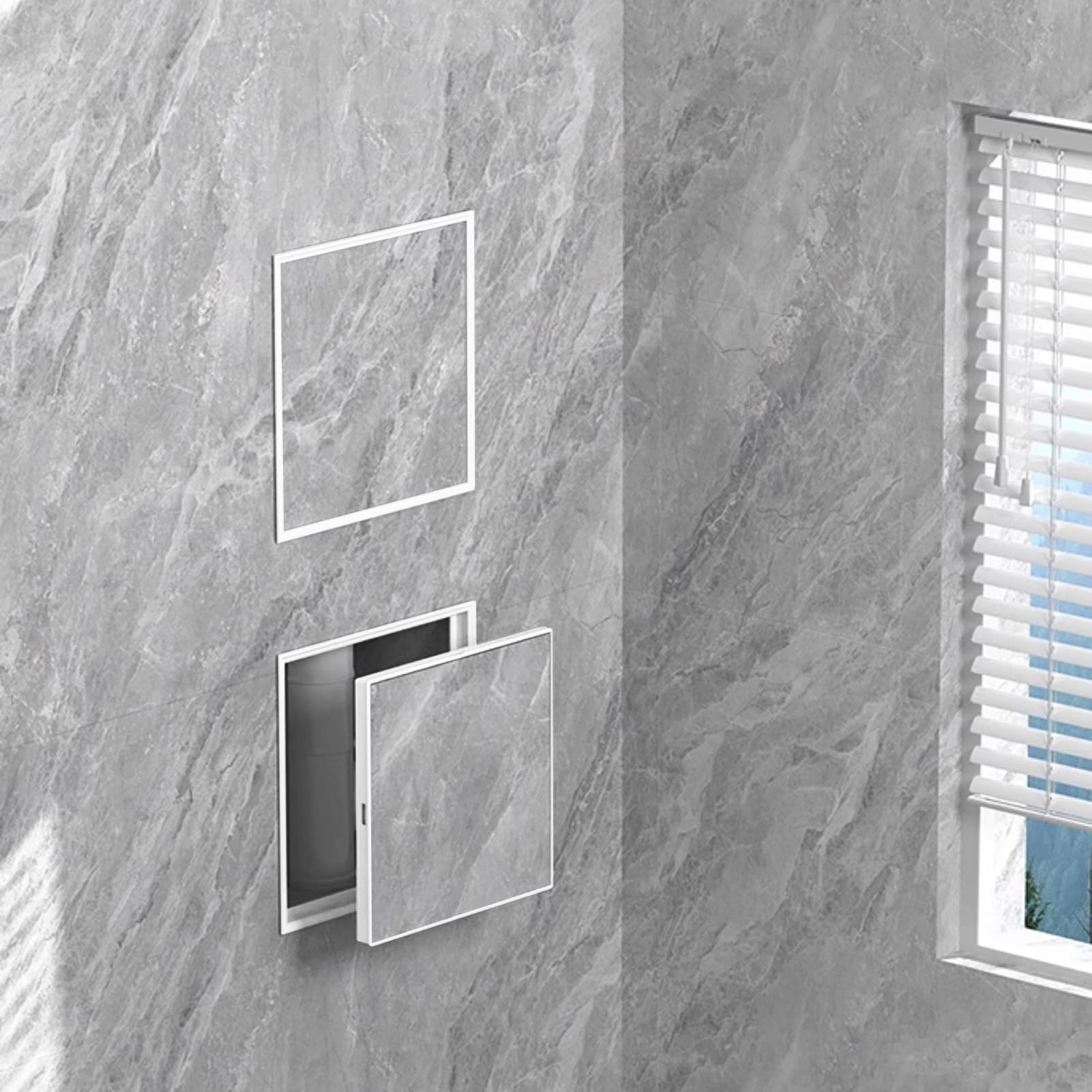 UrbanUp Access Panel Recessed Access Panel for Tile, Self-Adhesion Inspection Hatch Hidden, PVC Revision Door Detachable, Cover Plumbing Electrical Wiring(White,15x20cm/6x7.9in)
