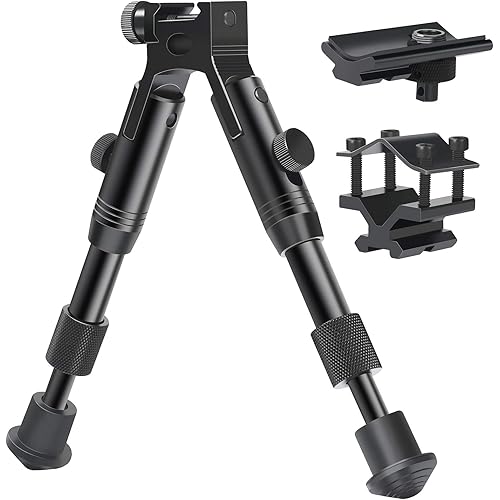 Feyachi 3 in 1 Tactical Riflebipod + Rail Mount Adapter + Barrel Clamp Adjustable Height from 6.5" to 7.0" for Hunting