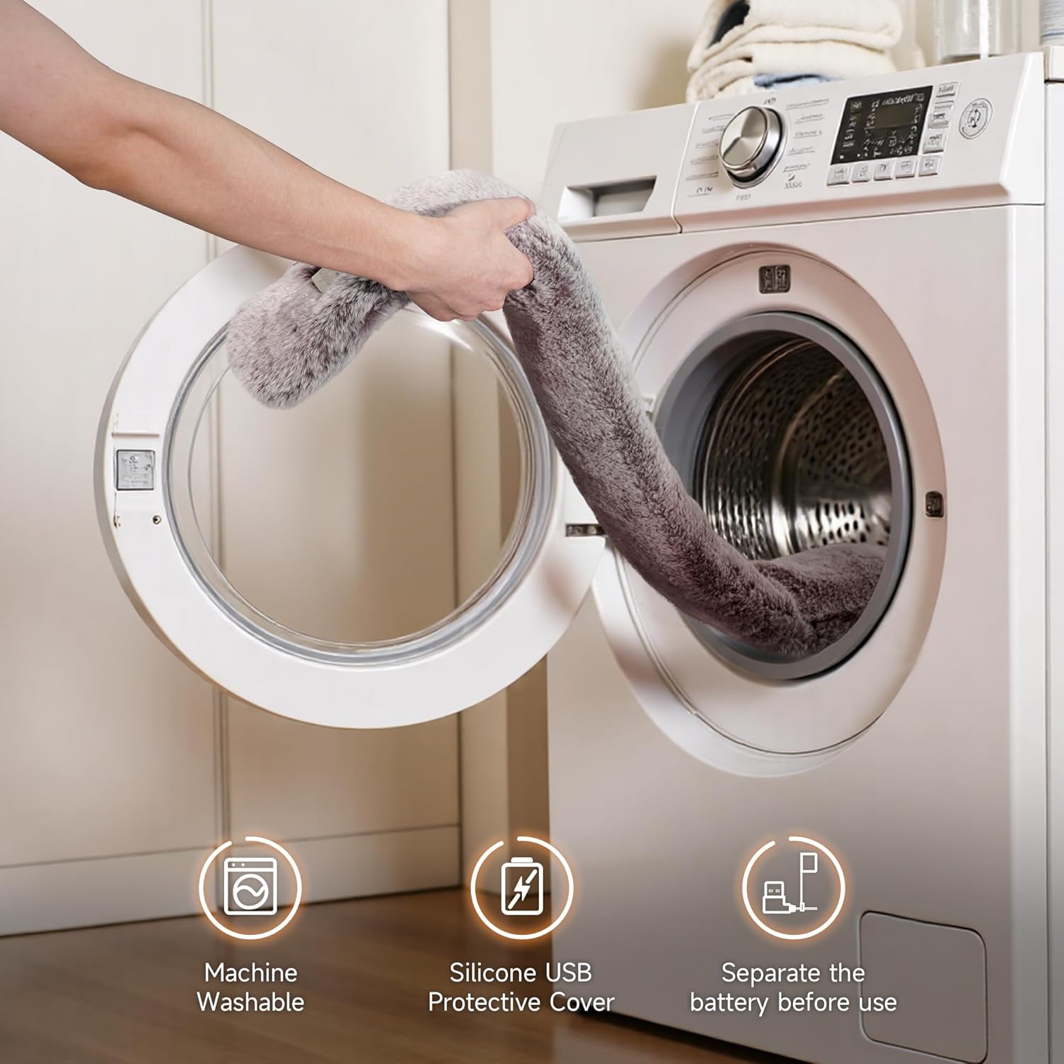 Heated Scarf with 3 Heat Settings,Portable Heated Neck Warmer with 4000 mAh Power Bank,For Women&Men - Image 7