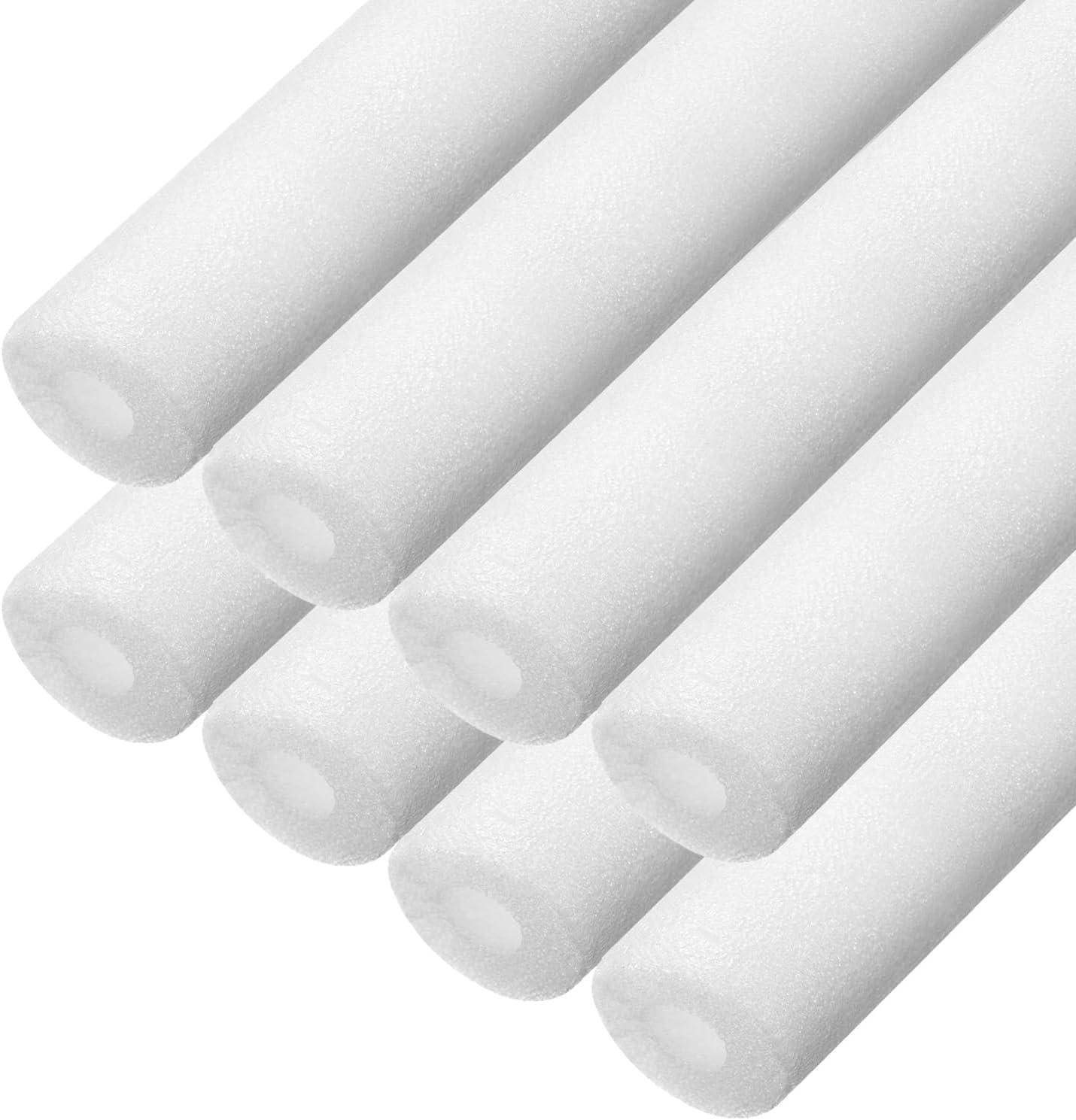 MECCANIXITY 8pcs Pipe Insulation Foam Tube Pipe Lagging 10mm(3/8 Inch) ID 30mm OD 3ft Freeze Protection for Copper Pipe, White