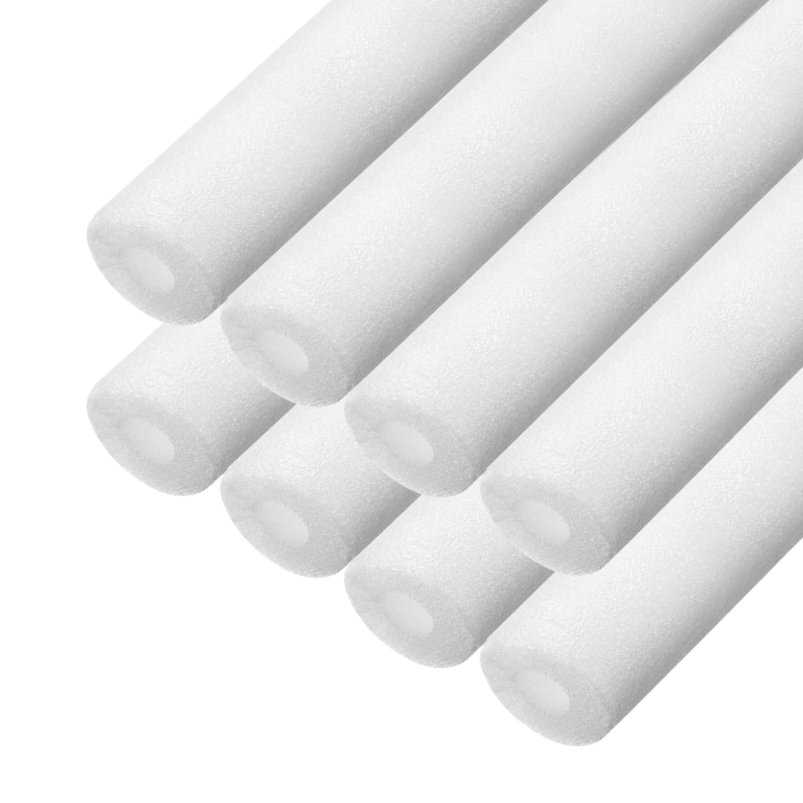 sourcing map 8 Stück Rohrisolierung Verkleidung für Heizungsrohre, Schaumstoffrohr, 10 mm Innendurchmesser, 30 mm Außendurchmesser, Gefrierschutz für Kupferrohre, Weiß