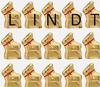 Milk Chocolate Lind.tCandy Reindeer Figures, Approx 25 Mini Reindeer Individually Gold Foil Wrapped Hollow Chocolates Great for Easter Party Decoration and Gifting