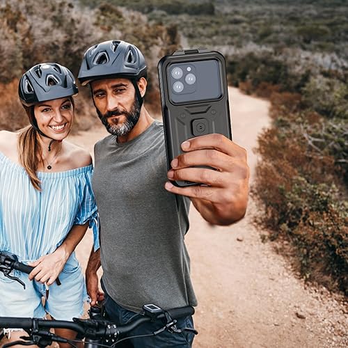 Miniatura 7 de SPORTLINK Soporte para teléfono de bicicleta  Soporte de teléfono para motocicleta con funda impermeable, aluminio giratorio de 360liberación rápida