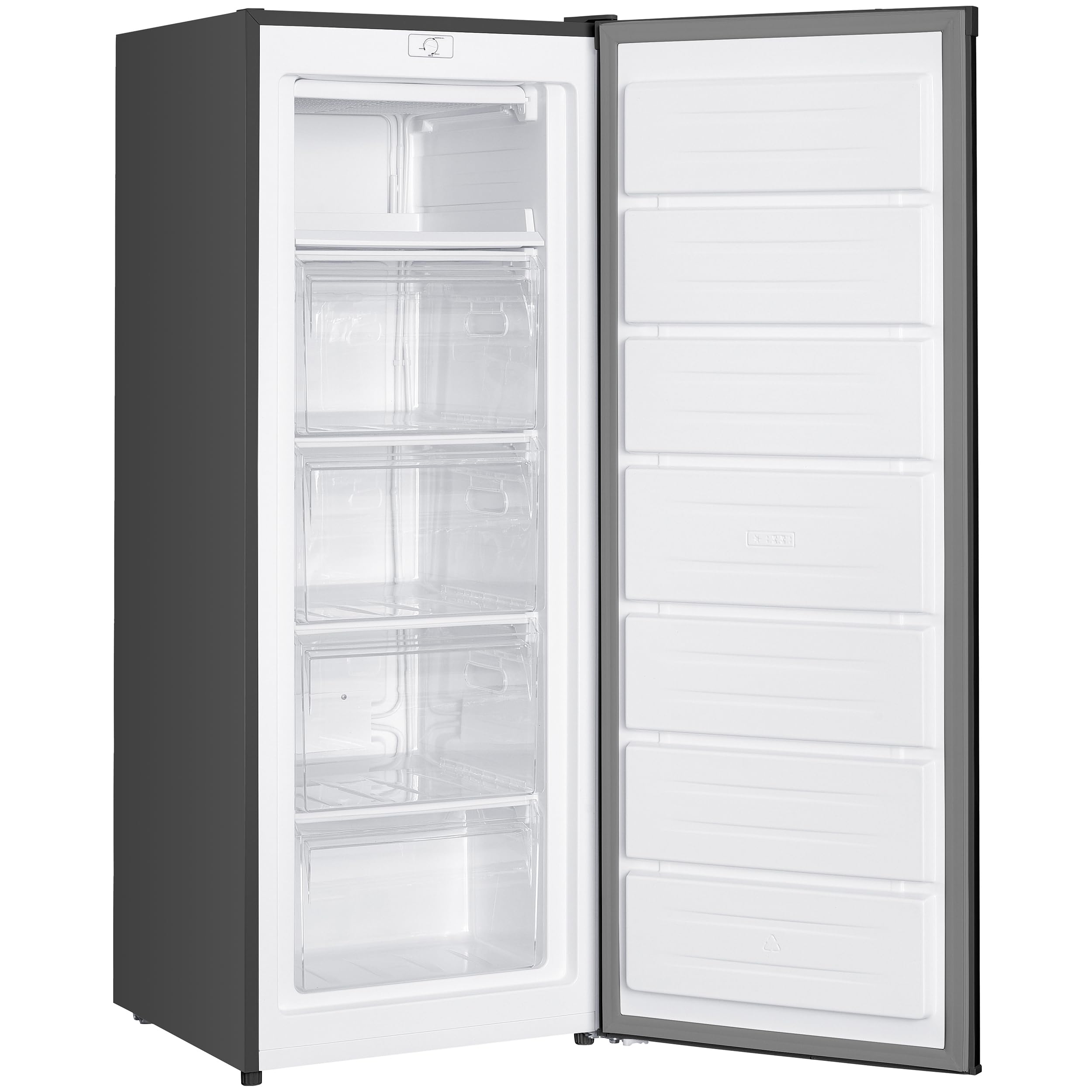 homeX FS1682E-S Gefrierschrank Tiefkühlschrank groß 168L Nutzinhalt silber | 4-Sterne Gefrieren, Freezer, Gefrierschränke freistehend, Temperaturregelung, wechselbarer Türanschlag, leise 37 dB
