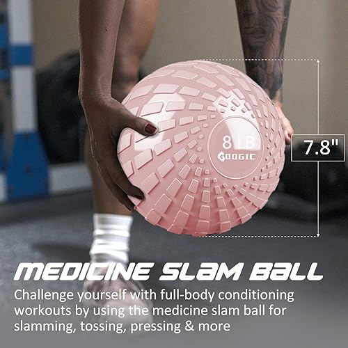 Miniatura 2 de Slam Ball, Fitness Slam - Pelota medicinal de 8 libras para ejercicio y entrenamiento, agarre texturizado para entrenamiento de fuerza, cardio,