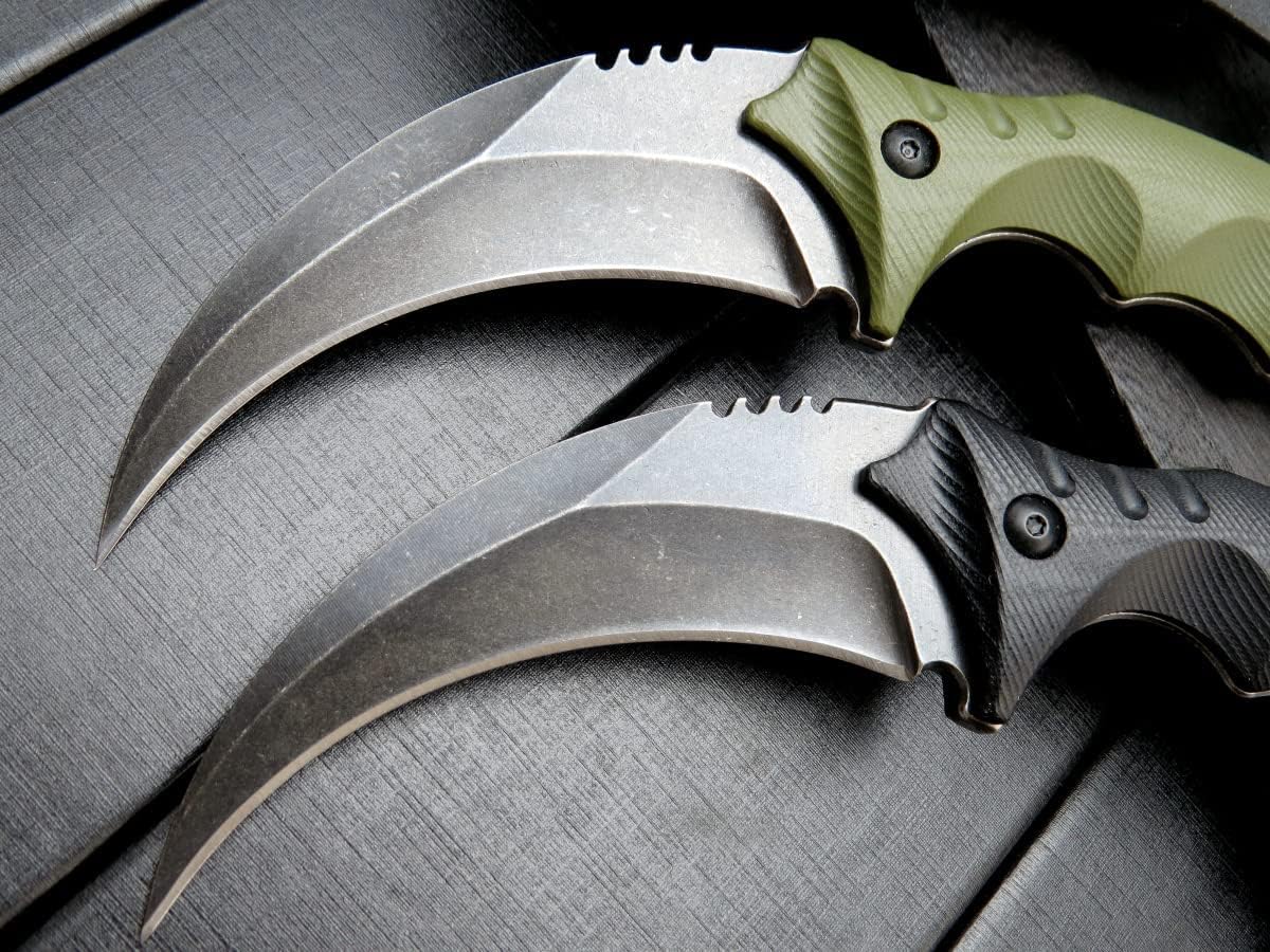 Gtk111 Claw Knife, D2 Steel Blade, Non-Slip G10 Handle, Kydex Sheath, Razor Sharp, Outdoor Camping, Hunting, EDC Tool (Black) - Image 4