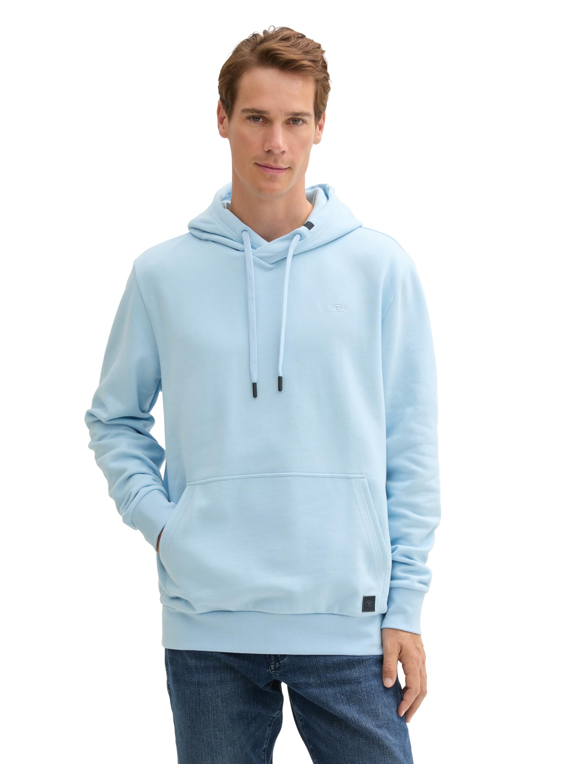 Tom Tailor Herren 1044024 Hoodie Sweatshirt mit Logo-Strickerei (1er Pack)