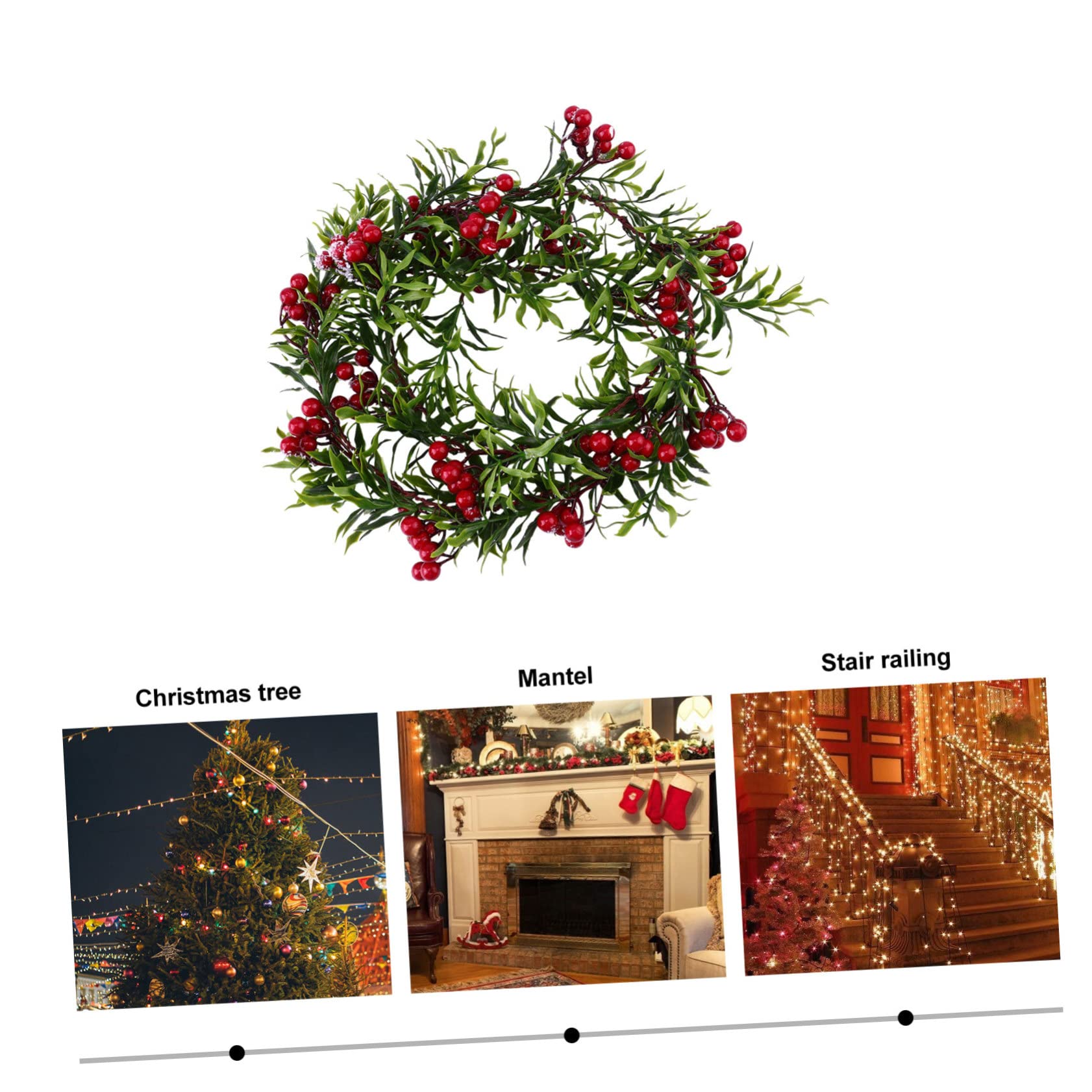 Cabilock 2piezas Adorno Navideño De Rattan Artificial Berries para Decoración De y para