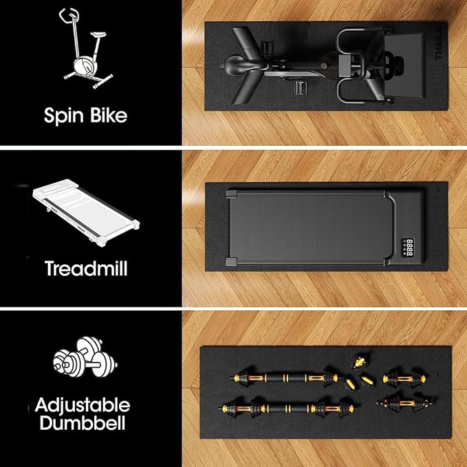 THAILE Treadmill Mat, 68" x 24" x 0.24" para Alfombras y Pisos de Madera | Soporte Estable para Equipos miniatura 5