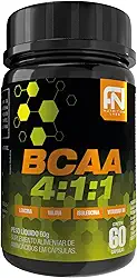 BCAA 4:1:1 + Vitamina B6, 60 Cápsulas, 1,4g BCAAs, Leucina, Valina, Isoleucina, Crescimento Muscular, Recuperação