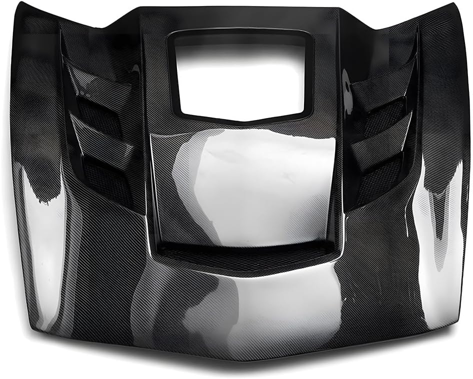 Car Front Engine Bonnet, Carbon Fiber Bonnet Hood Vent, Compatible for Chevrolet Corvette C7 2015 2016 2017 2018 2019