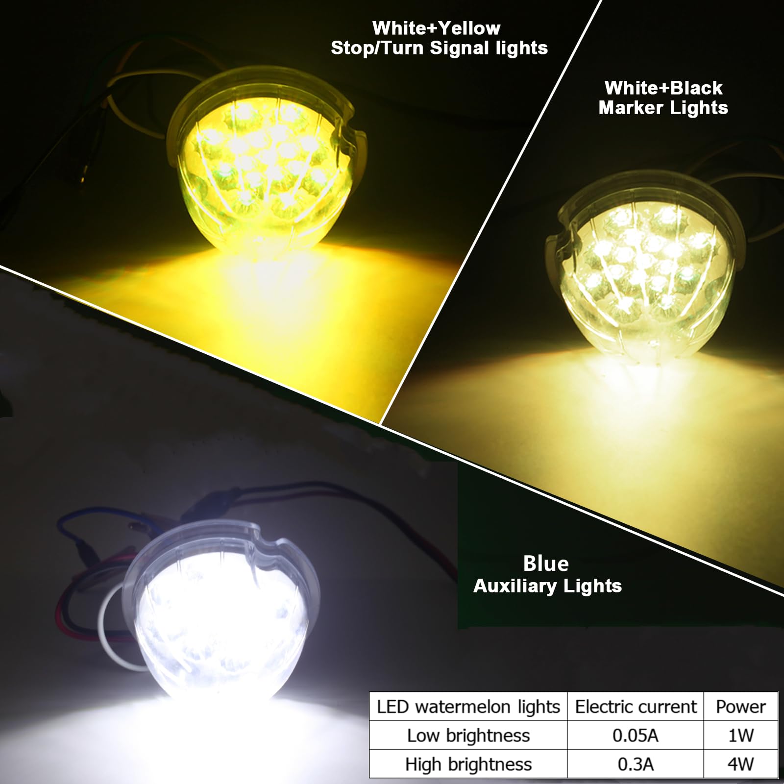 琥珀 ② Amazon.com: 2 件雙革命琥珀色轉向信號和標記為白色輔助17 個LED