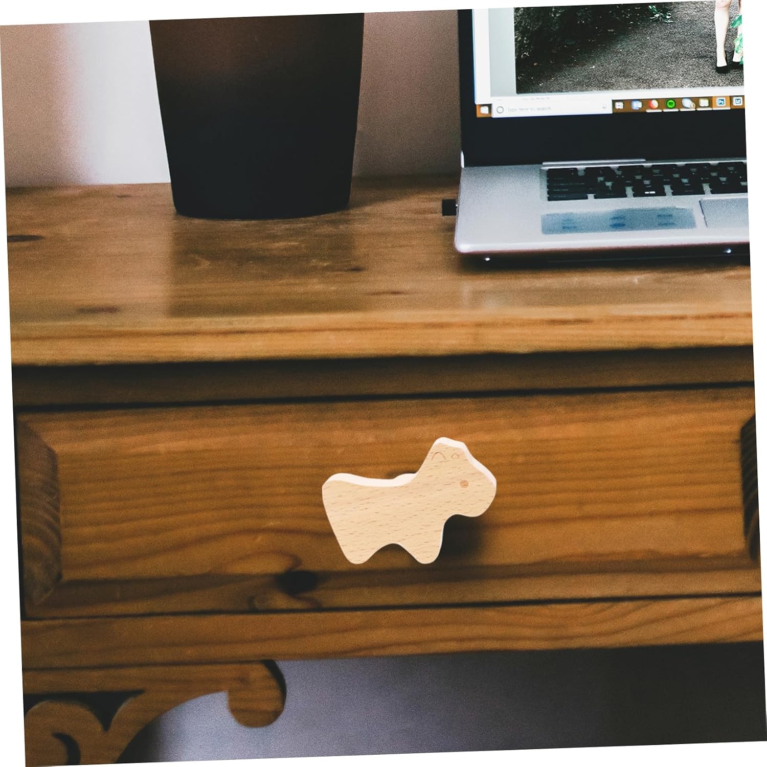 12pcs Cute Wooden Jungle Animal Drawer Knobs for Boy Girl Room Natural Wood Cabinet Pulls Easy to Install Dresser Handles for Nursery Furniture