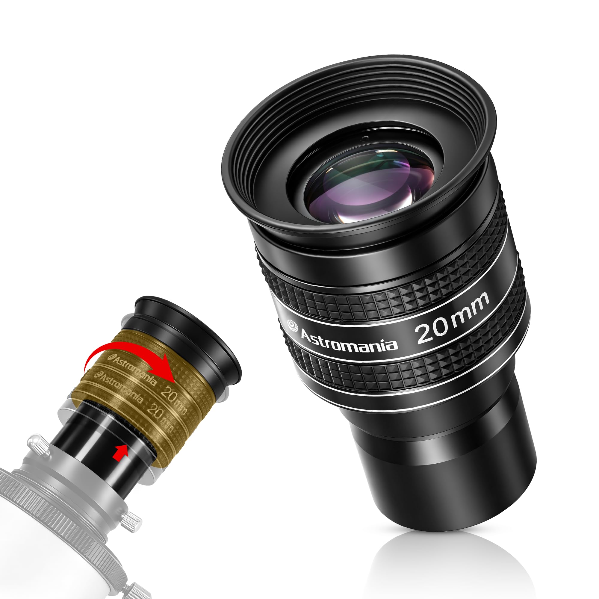 Astromania 1,25 cala 20 mm 58-stopniowy okularek planetarny do teleskopu