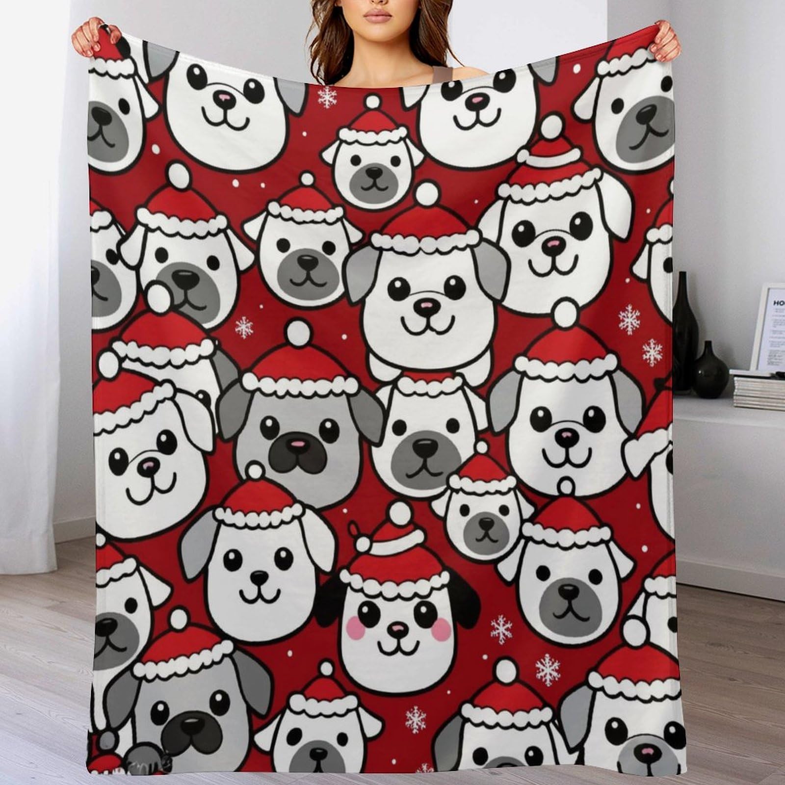 Couverture polaire chien de Noël : le cadeau idéal en flannel douce chaude