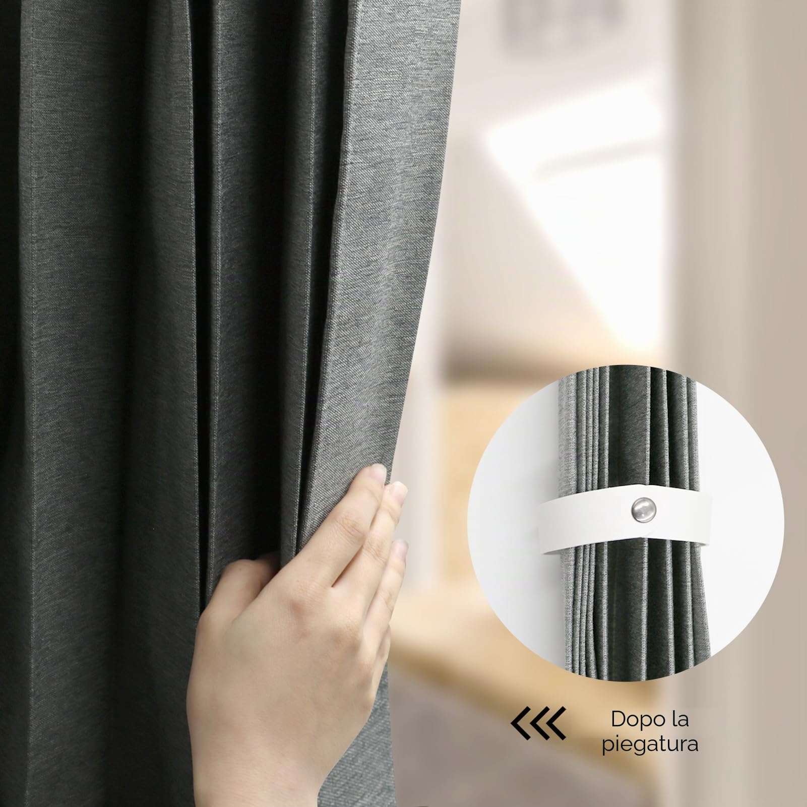 Pieghevole Magnetica Tenda Doccia in lino, Beige, 100x200cm | Tenda da Doccia Magnetica Antimuffa Resistente Impermeabile con Ganciper il bagno, 210 g/m²