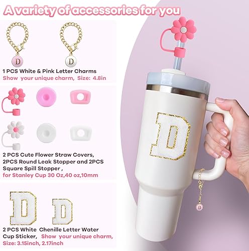 Miniatura 2 de Mity rain Juego de 10 accesorios para vasos Stanley de 30 onzas y 40 onzas, tapa de popote para vaso Stanley, tapón redondo y cuadrado a prueba de