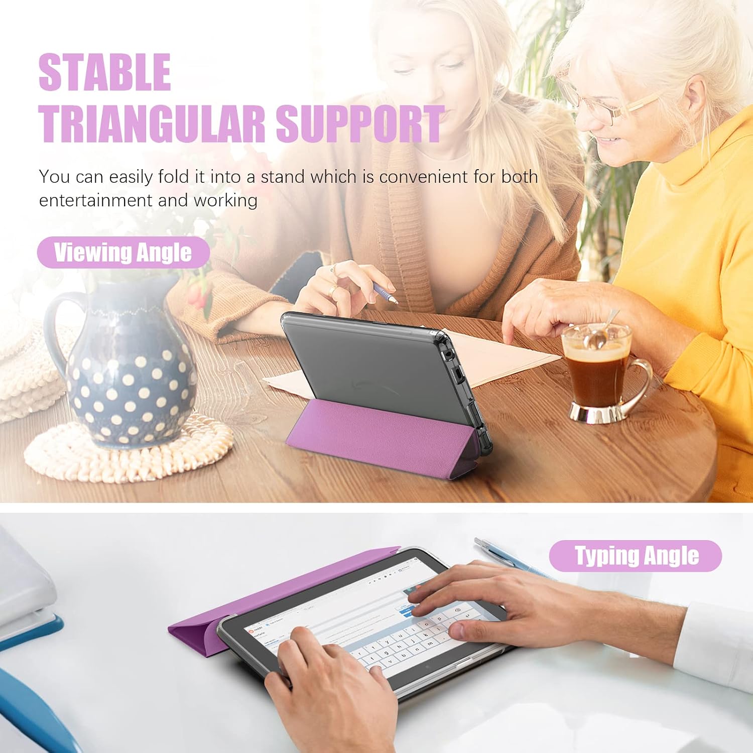 TiMOVO Case Fits All-New Kindle Fire 7 Tablet (7", 12th Generation, 2022 Release), Soft TPU Frosted Back Cover Protector, Ultra Slim Smart Shell with Auto Wake/Sleep, Purple