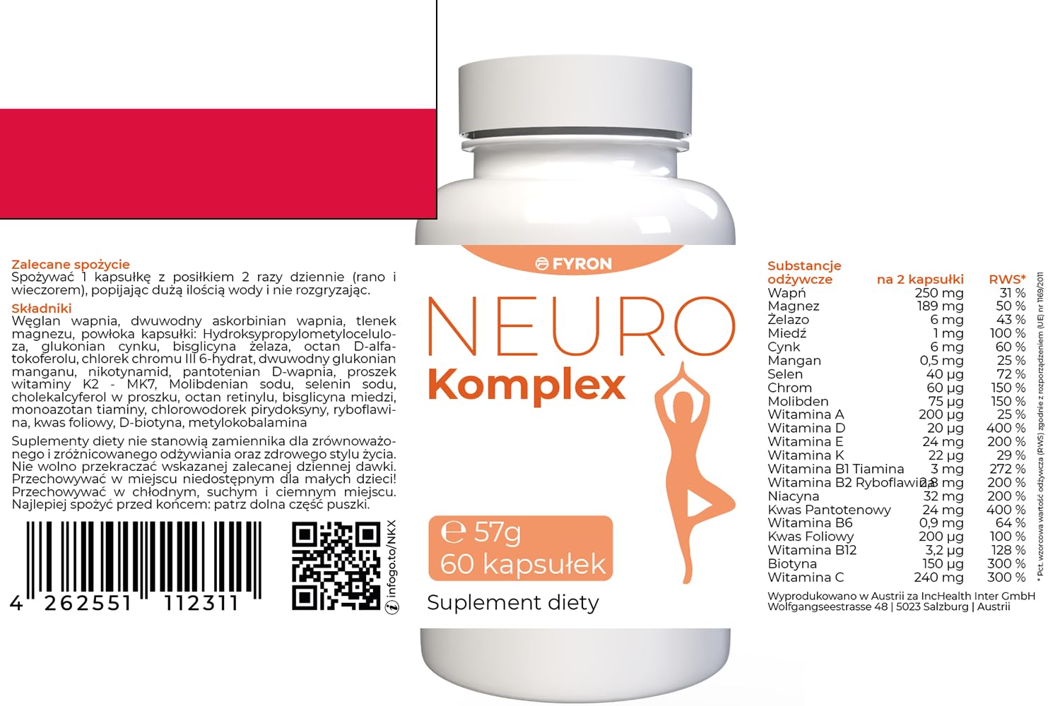 Neuro Komplex Kapseln, 180 Stück (3x 60 Kapseln), 3er Pack
