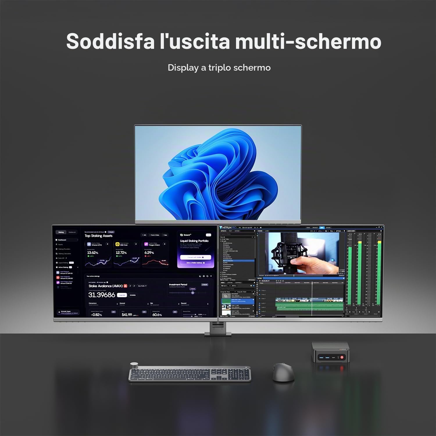 BOSGAME P4 Ultra AMD Ryzen 7 7730U 16 GB DDR4 512 GB SSD Mini-PC | Windows 11 Pro, 8C/16T, 4K a 60 Hz con triplo display, HDMI, Type-C, USB 3.2, DUAL LAN, Wi-Fi 6E, BT 5.2 Mini-PC