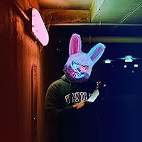 Vista 7 de ZONESTA Disfraz de gato de Halloween para niñas con máscara aterradora de hacker