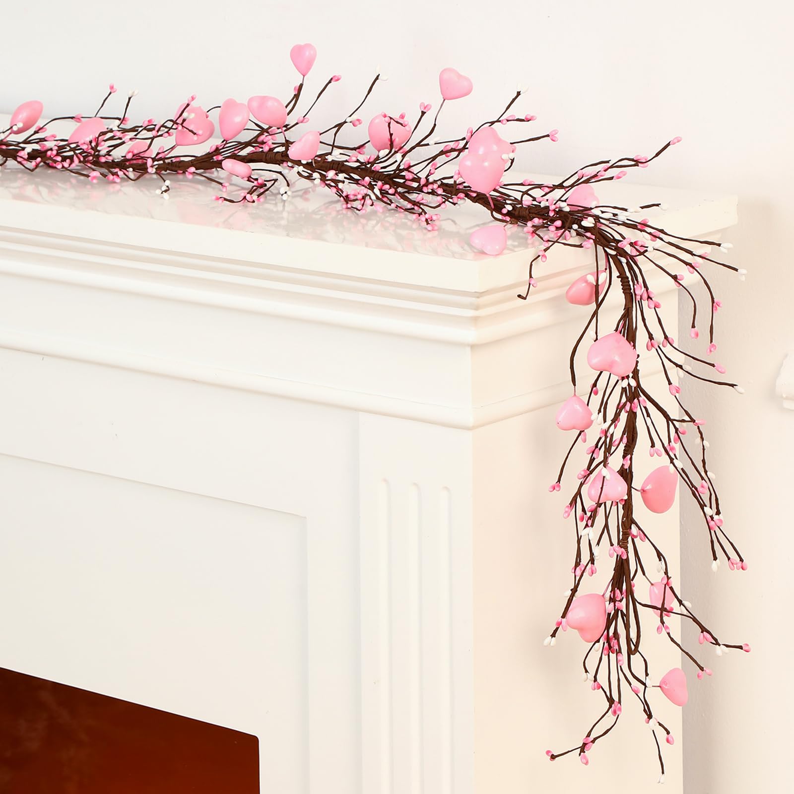Guirlande lumineuse baies de cerisier 3m rose décoration festive à ampoules stylisées