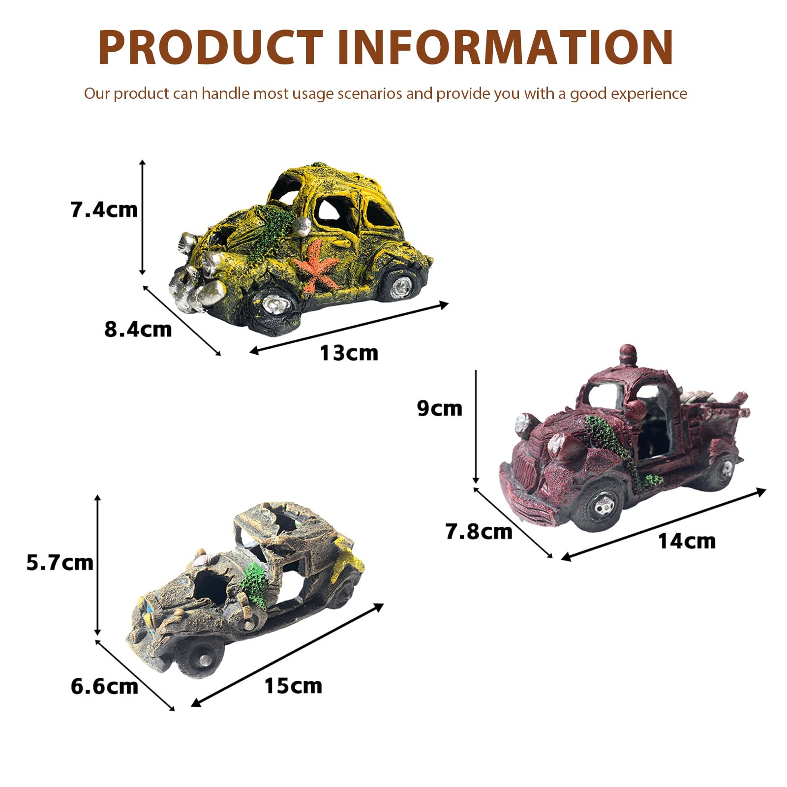Aquarium Deko Bus 3-tlg. - Harz Unterwasser Dekoration Für Fische | Bunte Aquarien Ornamente