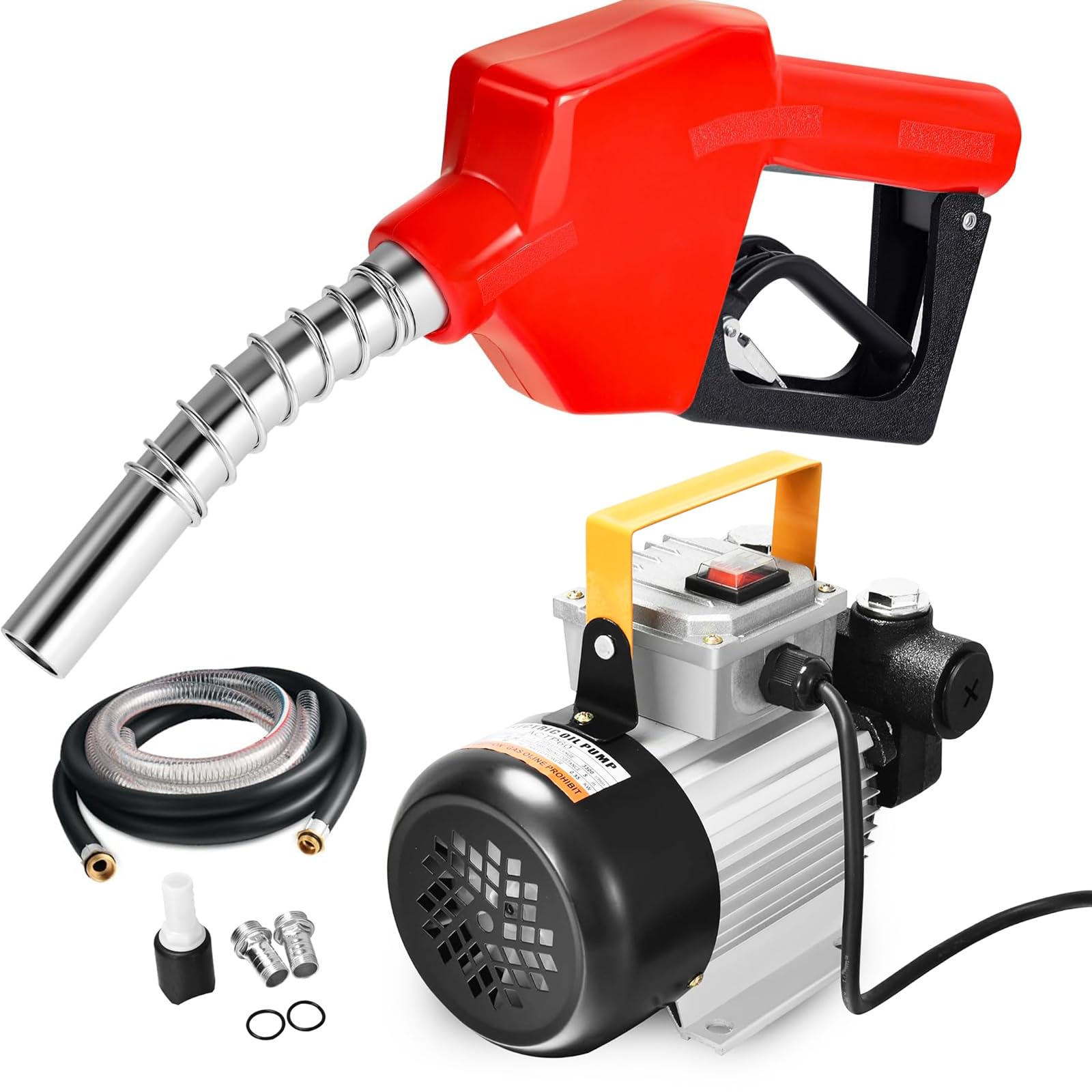 Bomba Autocebante Diésel Gasóleo 230V 550W 60 l/min | Bomba de Aceite Diesel, Bomba de Transferencia Eléctrica, Con Pistola de Combustible, Con Manguera, Bomba de Aspiración
